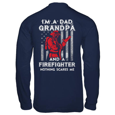I'm A Dad Grandpa Firefighter Father's Day Gift-T-Shirt & Hoodie-Long Sleeve T-Shirt-Navy