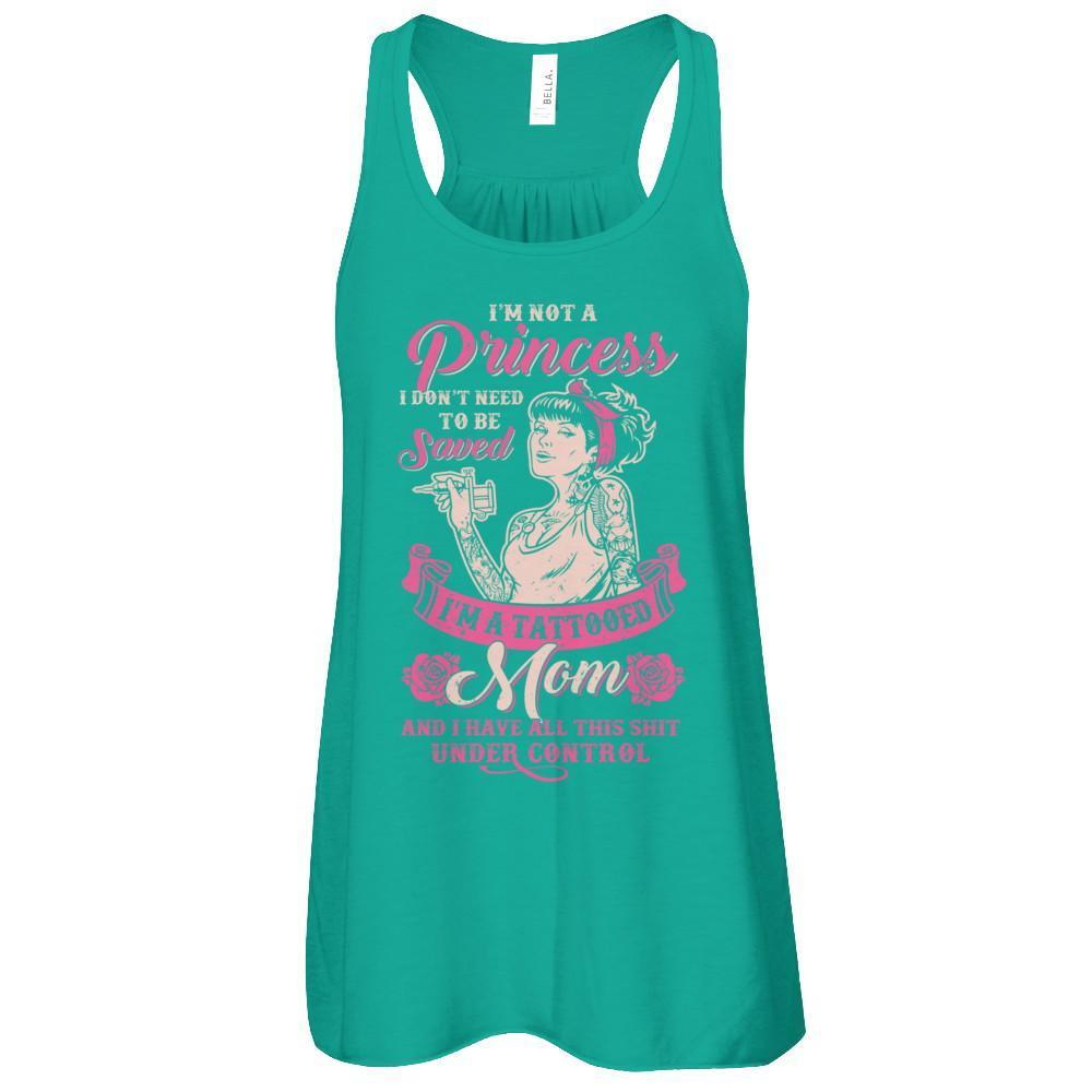 I'm Not A Princess I'm A Tattooed Mom-T-Shirt & Tank Top-Women's Flowy Racerback Tank-Kelly