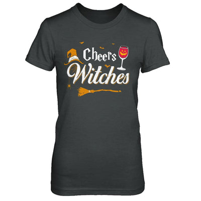 Cheers Witches Happy Hallowine Witch Halloween-T-Shirt & Hoodie-Women's T-Shirt-Dark Heather