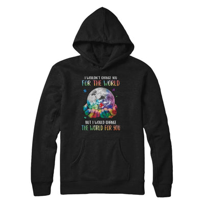 I Would Change The World For You Autism Awareness-T-Shirt & Hoodie-Pullover Hoodie-Black