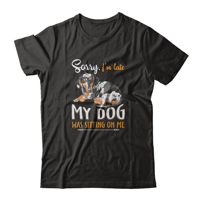 Sorry I'm Late My Dachshund Was Sitting On Me Funny Dog-T-Shirt & Tank Top-Premium T-Shirt-Black
