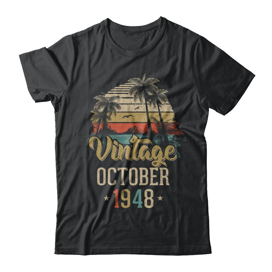 Retro Classic Vintage October 1948 73th Birthday Gift-T-Shirt & Hoodie-Classic T-Shirt-Black
