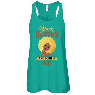 Black Queens Are Born In May Birthday Gift-T-Shirt & Tank Top-Women's Flowy Racerback Tank-Kelly