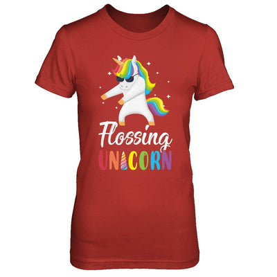 Floss Dance Flossing Unicorn-T-Shirt & Hoodie-Women's T-Shirt-Red