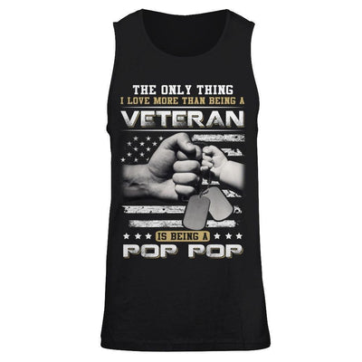 I Love More Than Being A Veteran Is Being A Pop Pop-T-Shirt & Hoodie-Unisex Tank-Black