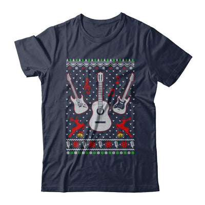 Singer Song Guitar Ugly Christmas Sweater-T-Shirt & Sweatshirt-Classic T-Shirt-Navy