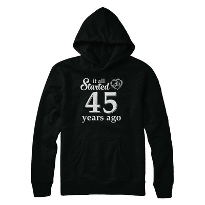 45Th Wedding Anniversary Married Couples 1976 Husband Wife-T-Shirt & Hoodie-Pullover Hoodie-Black
