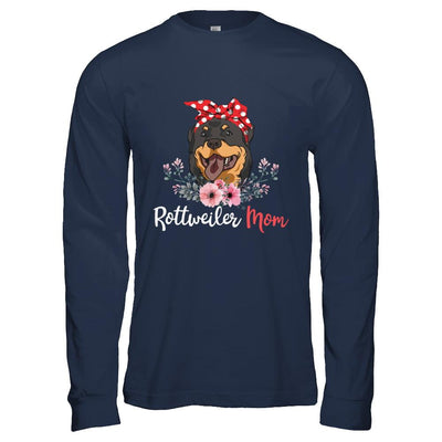 Rottweiler Mom Gift For Women Dog Lover-T-Shirt & Hoodie-Long Sleeve T-Shirt-Navy