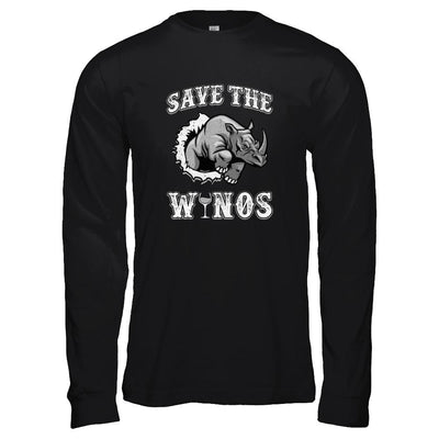 Save The Winos Wine Rhino-T-Shirt & Tank Top-Long Sleeve T-Shirt-Black