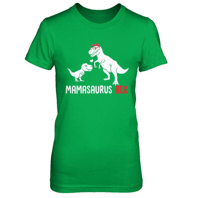 Mama Saurus Mamasaurus T-Rex Dinosaur Gift For Mom-T-Shirt & Hoodie-Women's T-Shirt-Irish Green
