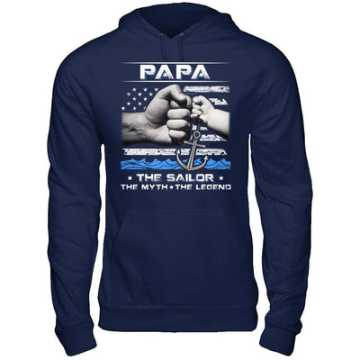 Veteran Papa The Sailor The Myth The Legend-T-Shirt & Hoodie-Pullover Hoodie-Navy
