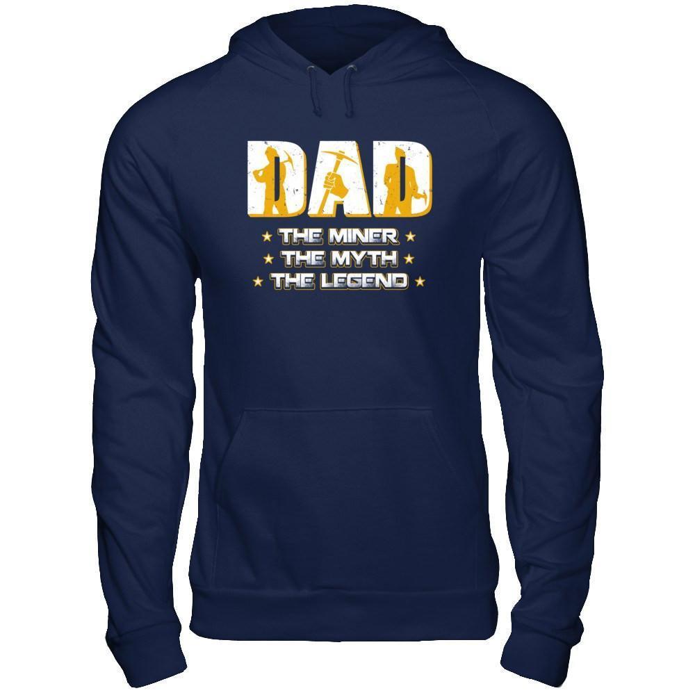 Dad The Miner The Myth The Legend-T-Shirt & Hoodie-Pullover Hoodie-Navy