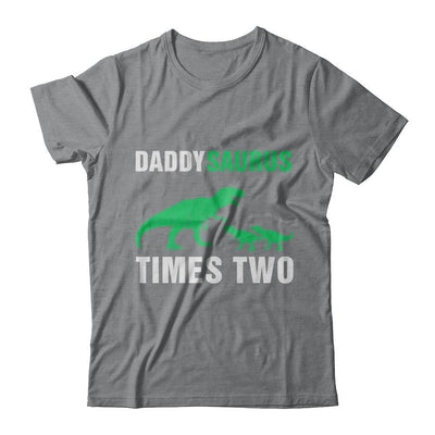 Daddysaurus Times Two Twins Fathers Day-T-Shirt & Hoodie-Classic T-Shirt-Sport Grey