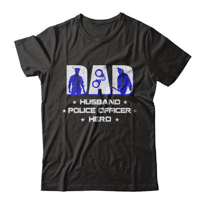 Dad Husband POLICE OFFICER Hero PoliceMan Fathers Day-T-Shirt & Hoodie-Classic T-Shirt-Black