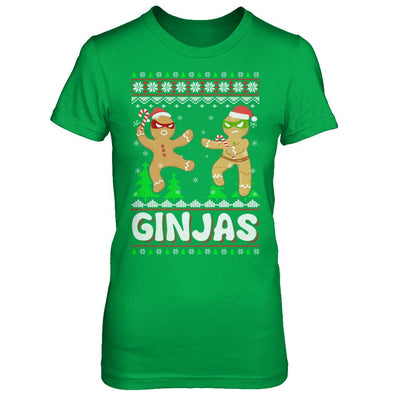 Ginjas Gingerbread Ninjas Funny Ugly Christmas Sweater-T-Shirt & Sweatshirt-Women's T-Shirt-Irish Green