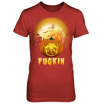 Halloween Pugkin Funny Pumpkin Pug-T-Shirt & Hoodie-Women's T-Shirt-Red