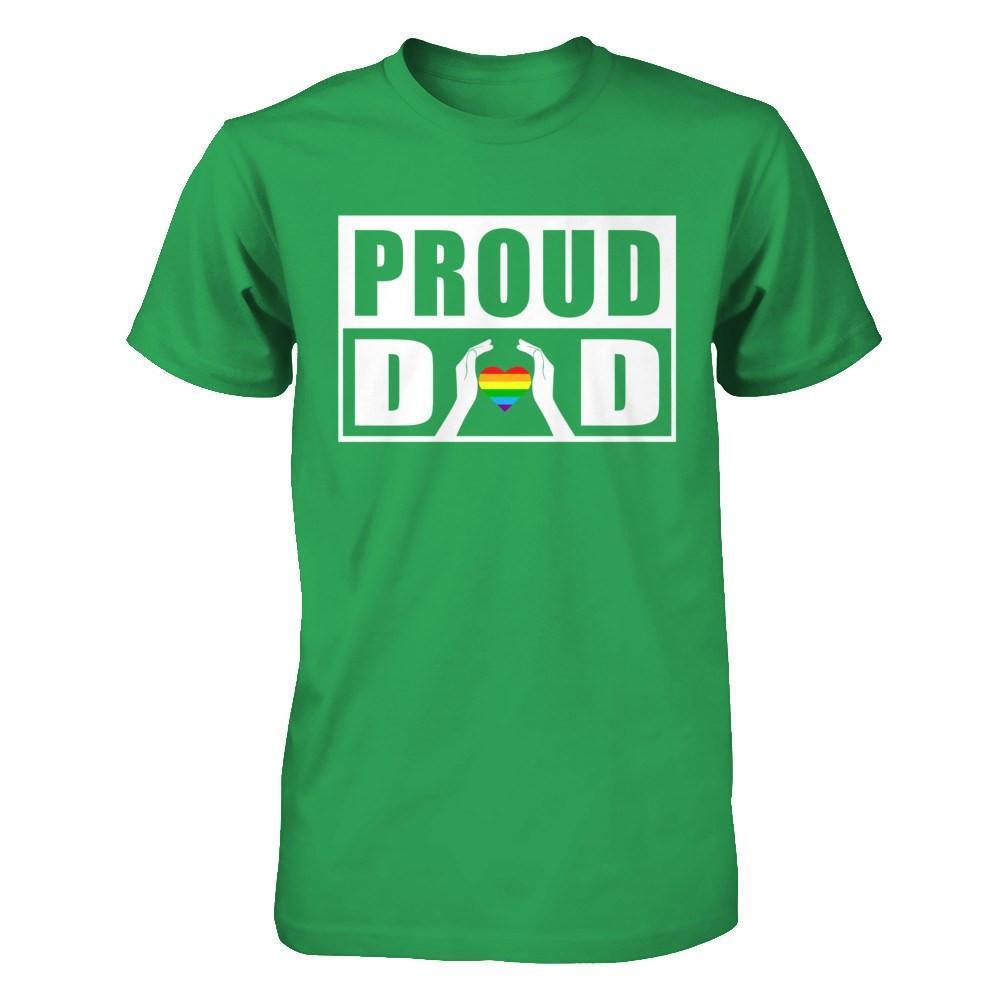 Proud Dad Lgbt Gay Lesbian Pride-T-Shirt & Hoodie-Premium T-Shirt-Kelly Green