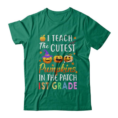 I Teach The Cutest Pumpkins In The Patch 1st Grade Halloween-T-Shirt & Hoodie-Classic T-Shirt-Kelly Green
