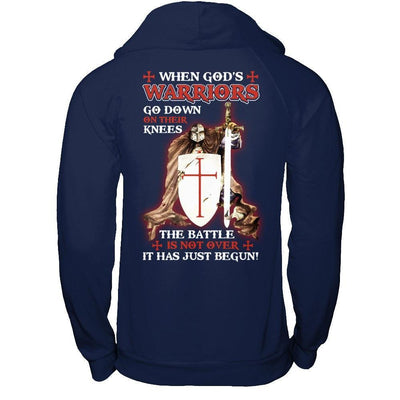 Knight Templar When God's Warriors Go Down On Their Knees-T-Shirt & Hoodie-Pullover Hoodie-Navy