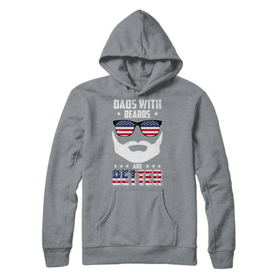 Dads With Beards Are Better American Flag Fathers Day-T-Shirt & Hoodie-Pullover Hoodie-Light Steel