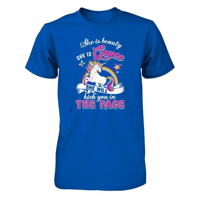 She Is Beauty She Is Grace She'll Kick You In The Face-T-Shirt & Tank Top-Premium T-Shirt-Royal
