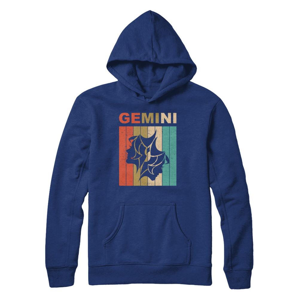 Vintage Gemini Zodiac May June Birthday Gift-T-Shirt & Hoodie-Pullover Hoodie-Deep Royal