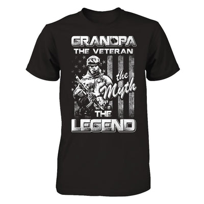 Grandpa The Veteran The Myth The Legend-T-Shirt & Hoodie-Classic T-Shirt-Black