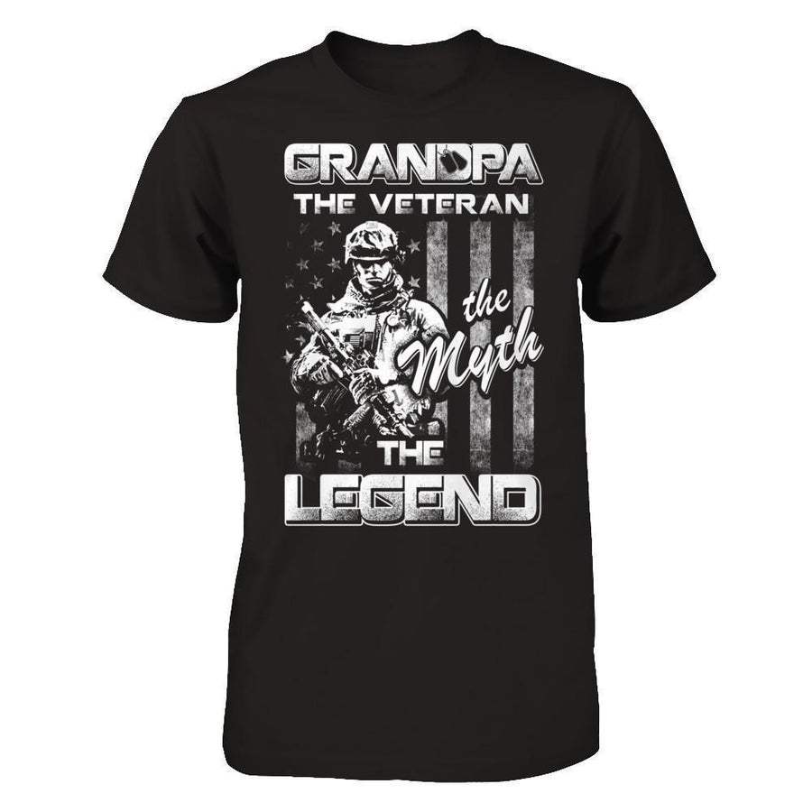 Grandpa The Veteran The Myth The Legend-T-Shirt & Hoodie-Classic T-Shirt-Black