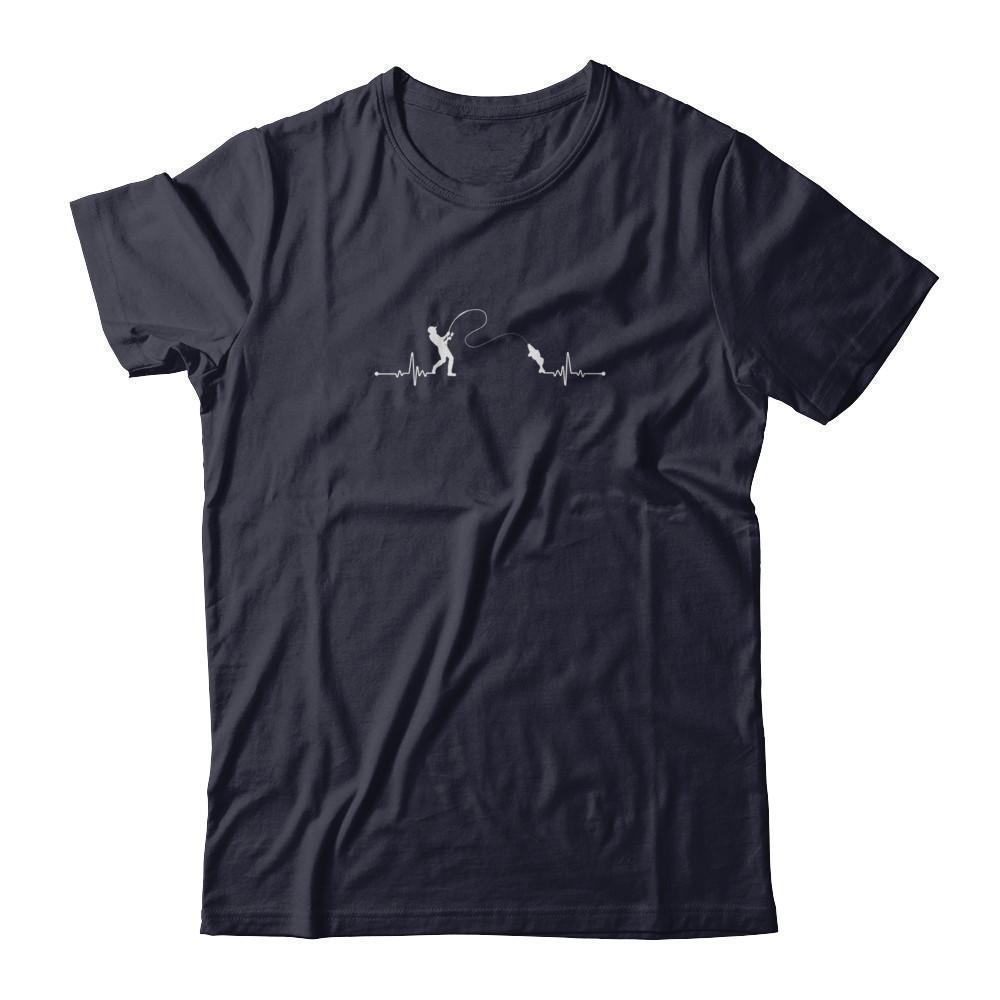 Fishing Heartbeat For Fisherman-T-Shirt & Tank Top-Premium T-Shirt-Midnight Navy