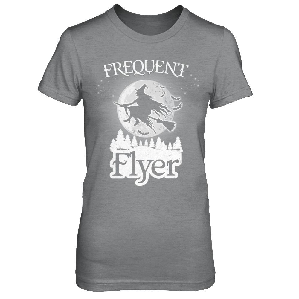 Frequent Flyer Funny Halloween Witch Costume Gift-T-Shirt & Hoodie-Women's T-Shirt-Sport Grey