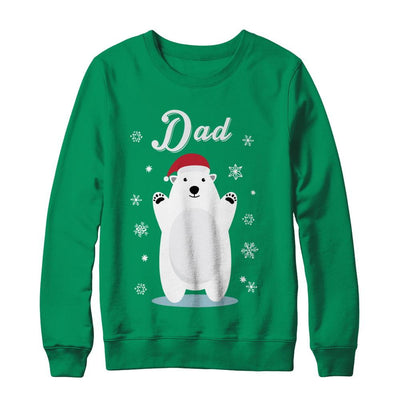 Dad Bear Christmas Santa Pajamas-T-Shirt & Sweatshirt-Crewneck Sweatshirt-Irish Green