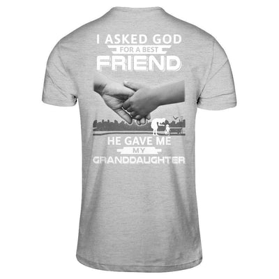 I Asked God For A Best Friend He Gave Me My Granddaughter-T-Shirt & Hoodie-Premium T-Shirt-Heather Gray
