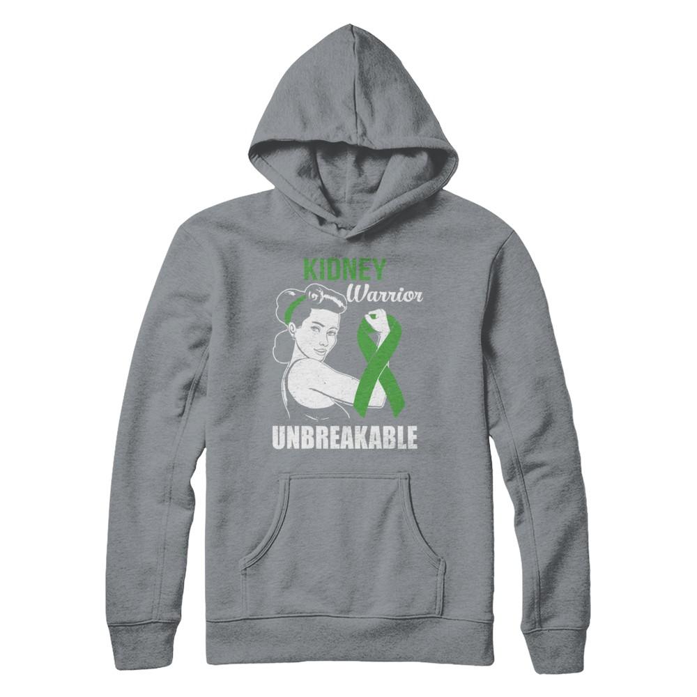 Kidney Disease Warrior Unbreakable Kidney Disease Awareness-T-Shirt & Hoodie-Pullover Hoodie-Light Steel