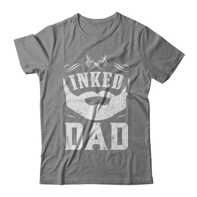 Inked Dad Bearded Man Tattooed Tattoos Fathers Day-T-Shirt & Hoodie-Classic T-Shirt-Sport Grey