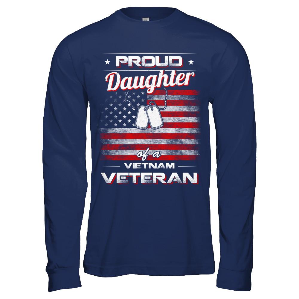 Proud Daughter Of A Viet Nam Veteran-T-Shirt & Hoodie-Long Sleeve T-Shirt-Navy