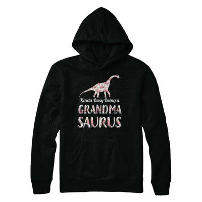 Grandma Saurus Dinosaur Kinda Busy Being A Grandmasaurus-T-Shirt & Hoodie-Pullover Hoodie-Black