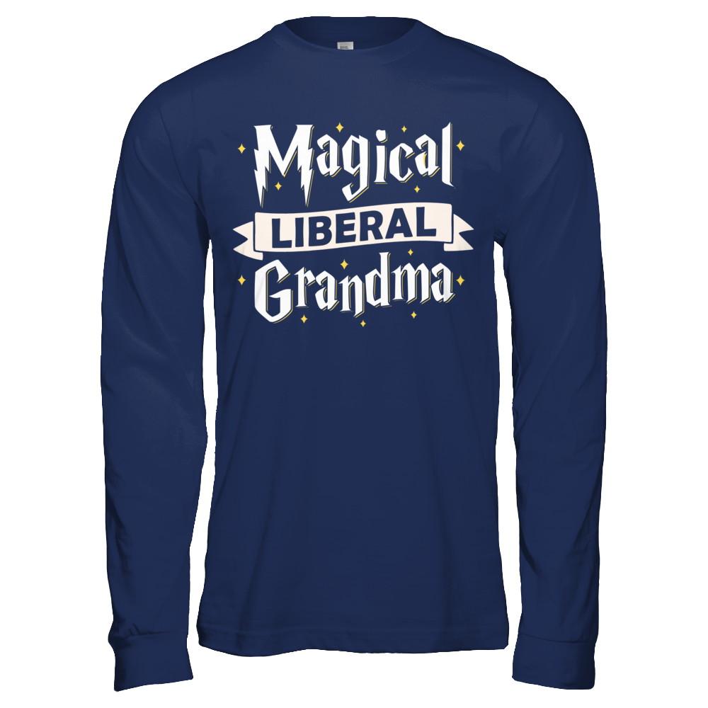 Magical Liberal Grandma-T-Shirt & Hoodie-Long Sleeve T-Shirt-Navy