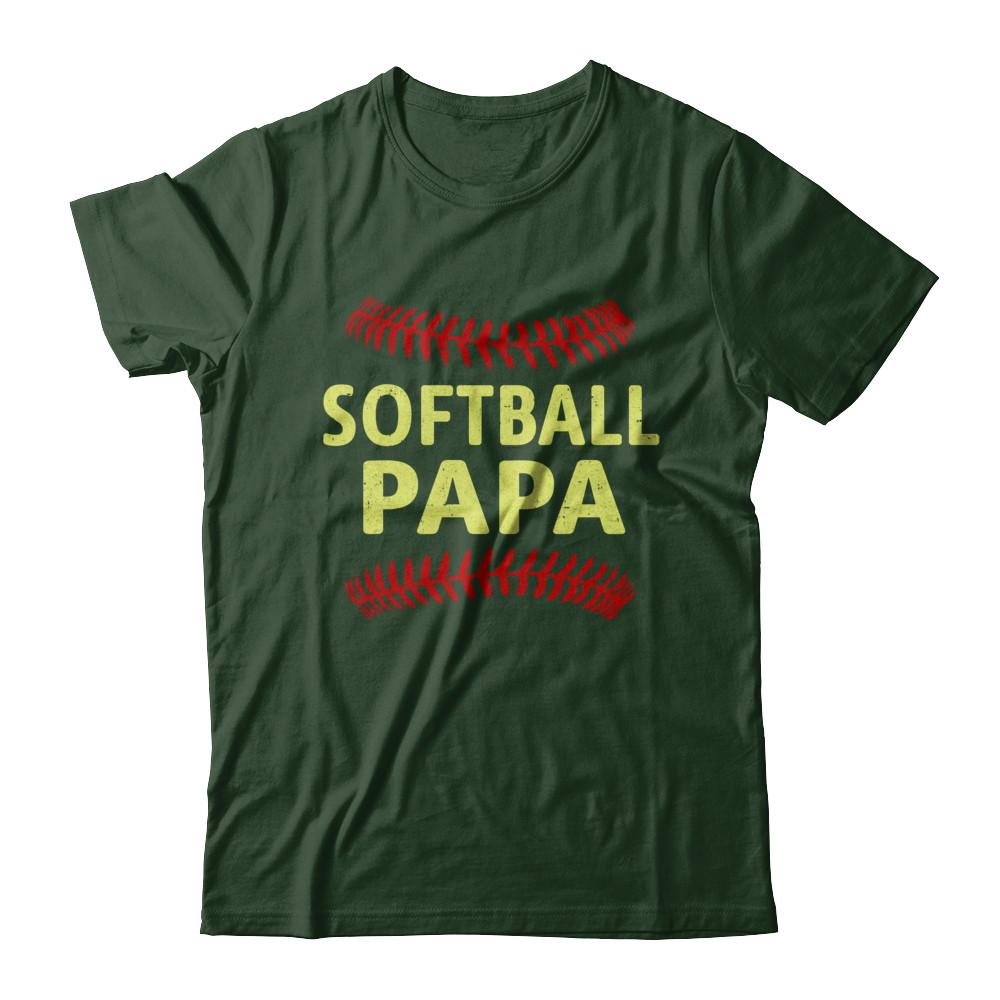 Softball Papa-T-Shirt & Hoodie-