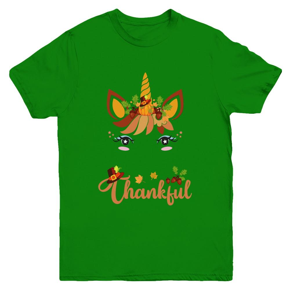 Thanksgiving Unicorn Pumpkin For Kids Youth-Youth Shirt-Youth T-Shirt-Irish Green