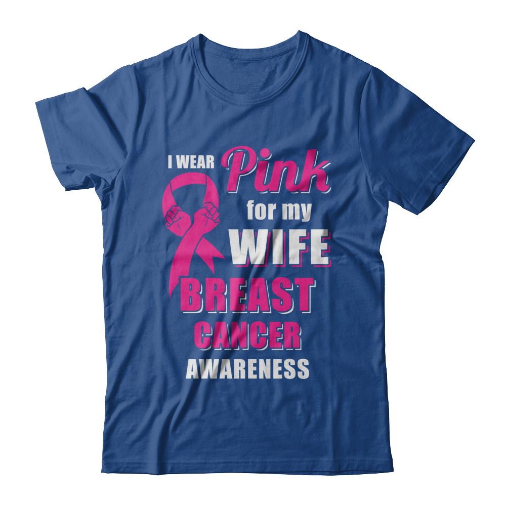 I Wear Pink For My Wife Breast Cancer Husband-T-Shirt & Hoodie-Classic T-Shirt-Royal
