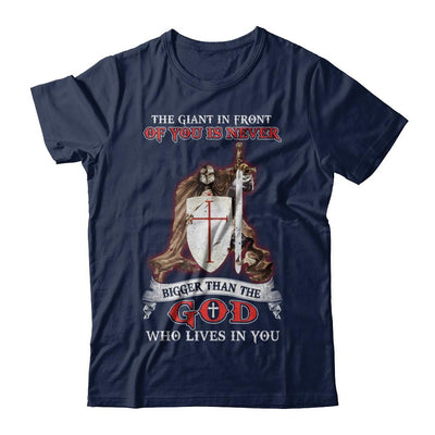 Knight Templar The Giant In Front Never Bigger Than The God-T-Shirt & Hoodie-Classic T-Shirt-Navy
