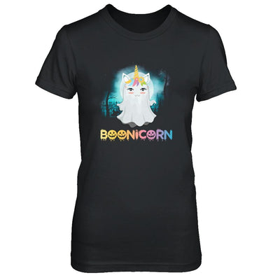 Boonicorn Ghost Unicorn Halloween Girls-T-Shirt & Tank Top-Women's T-Shirt-Black