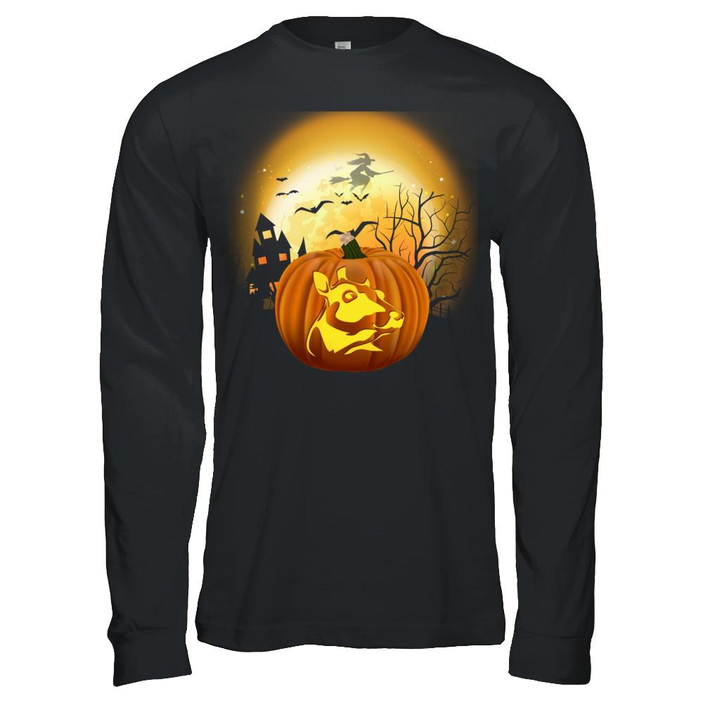 Pumpkin Cow Halloween Human Costume-T-Shirt & Hoodie-Long Sleeve T-Shirt-Black