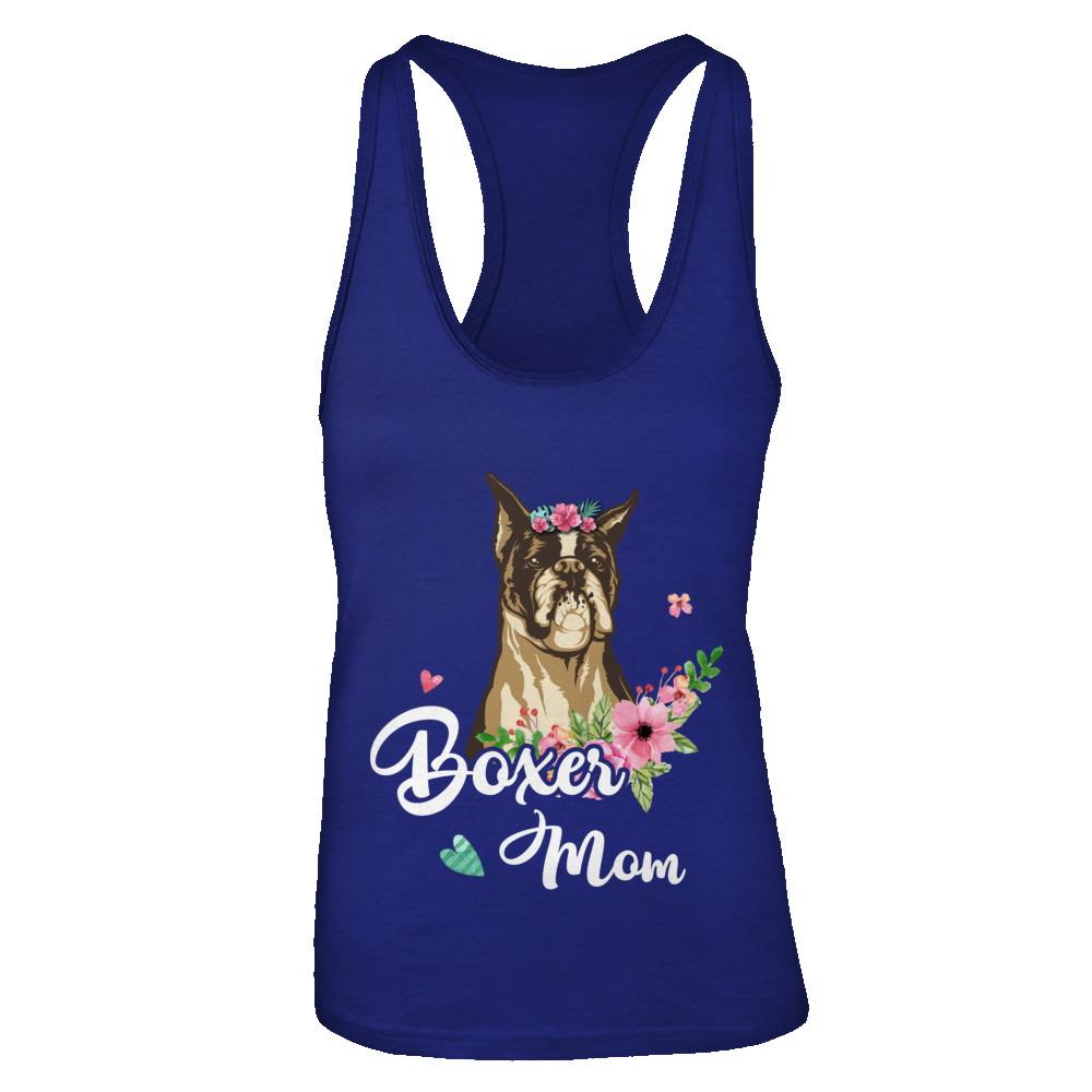 Boxer Mom Funny Dog Mom Gift Idea-T-Shirt & Tank Top-Women's Ideal Racerback Tank-Royal