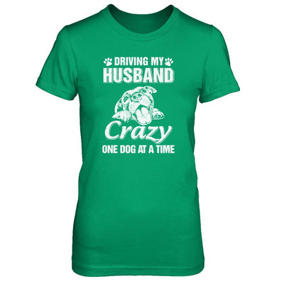Driving My Husband Crazy One Dog At A Time Car Wife Gift-T-Shirt & Tank Top-Women's T-Shirt-Irish Green