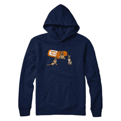 German Shepherd Happy Pills-T-Shirt & Hoodie-Pullover Hoodie-Navy