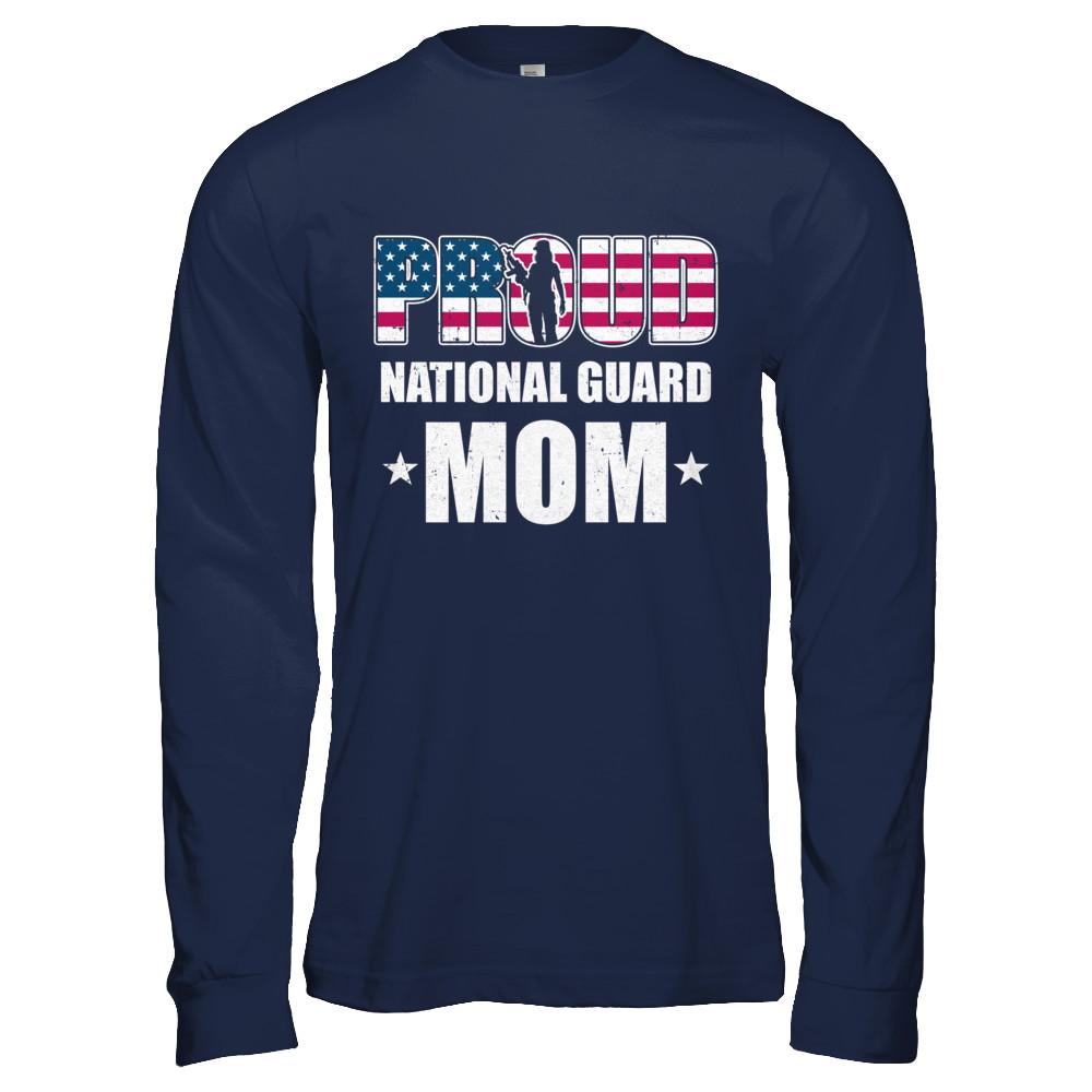 Proud National Guard Mom Veteran Mothers Day-T-Shirt & Hoodie-Long Sleeve T-Shirt-Navy