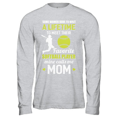 Funny My Favorite Softball Player Calls Me Mom-T-Shirt & Hoodie-