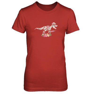 Nursing Nurse Saurus Dinosaur T-Rex-T-Shirt & Tank Top-Women's T-Shirt-Red