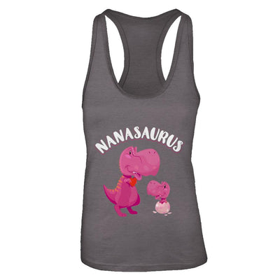 Nana Nanasaurus Rex Cute Dinosaur Mothers Day-T-Shirt & Tank Top-Women's Ideal Racerback Tank-Dark Grey